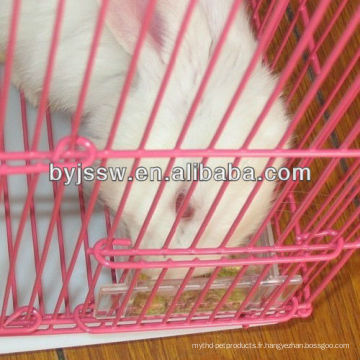 Cage à lapins portable avec plateau en plastique